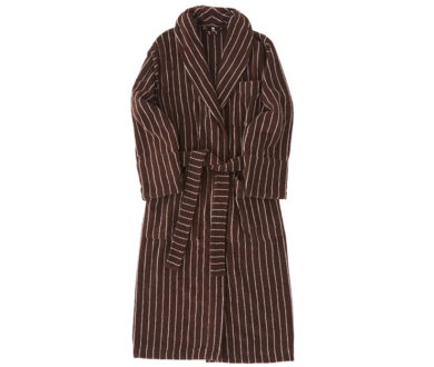 Tekla Lima Stripe Classic Bathrobe