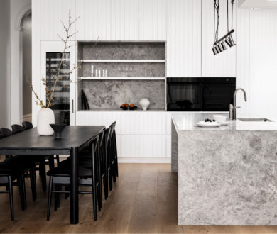 With its seamless integration of appliances, this modern Melbourne kitchen is a minimalist masterpiece