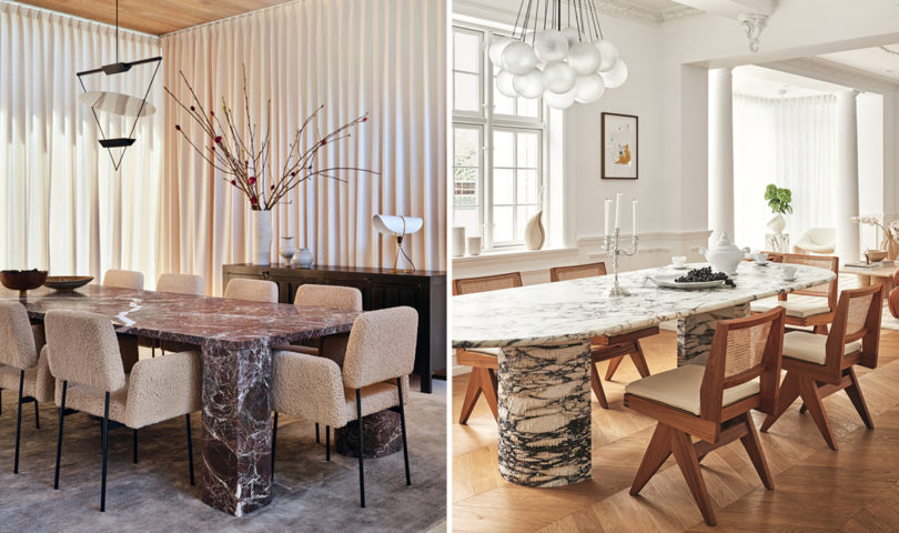 Elevate your dining room with these striking, sculptural tables