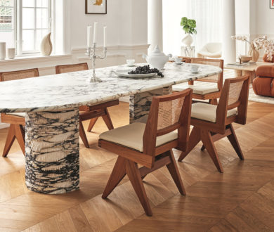 Elevate your dining room with these striking, sculptural tables