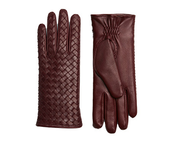 Intrecciato Leather Gloves