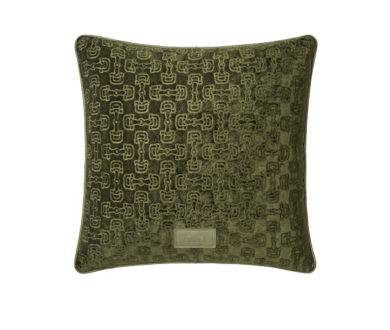 Horsebit Velvet Jacquard Cushion