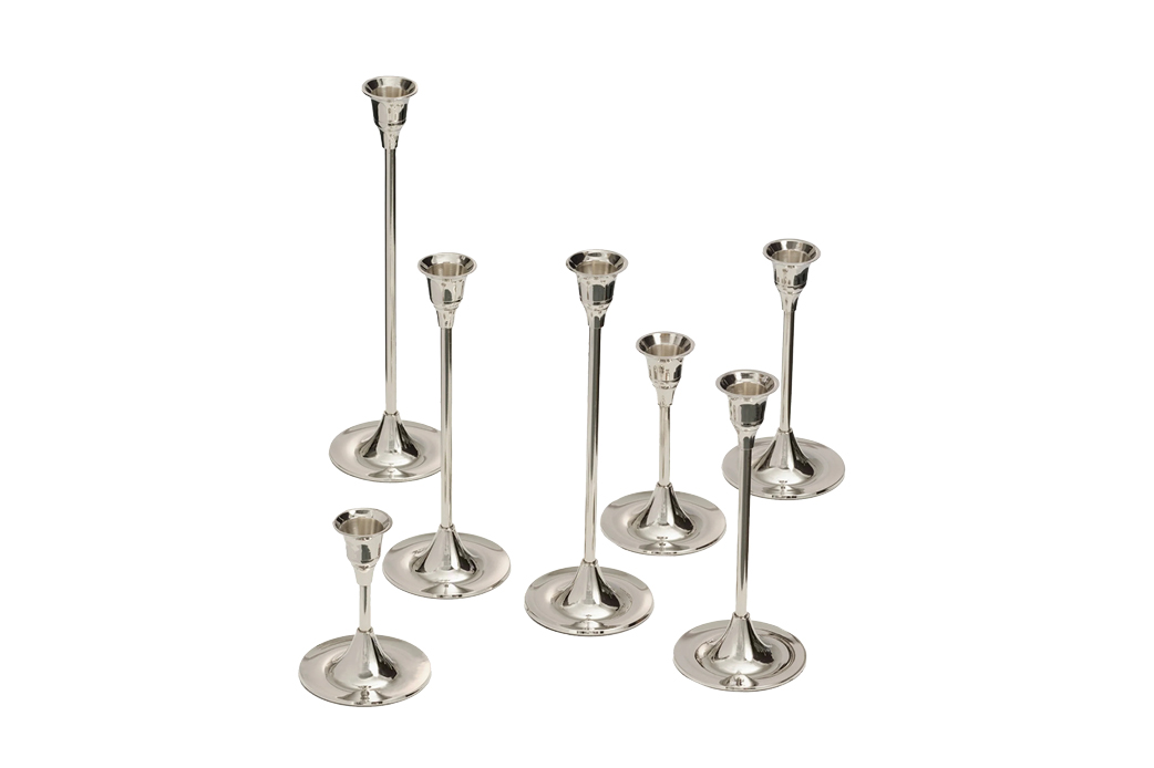 Fourth Street Nickel Candleholder Set