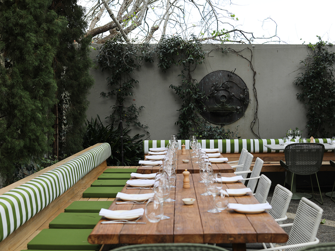 Non Solo Pizza's Courtyard for Private Dining Events