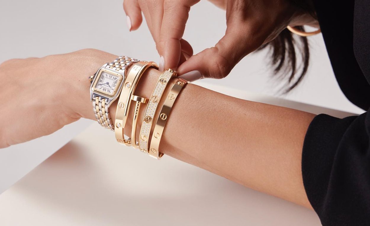 Wrist Stacking Ideas: Panthere De Cartier Watch, Love and Nail