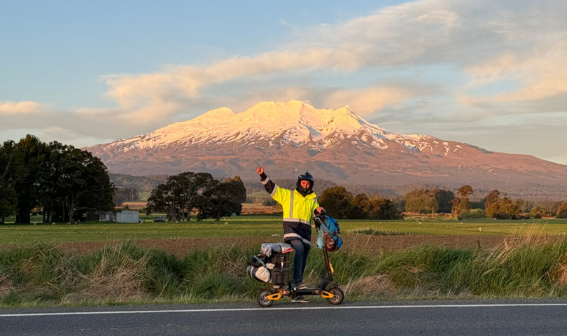 Meet the man travelling the length of New Zealand on an electric scooter to raise awareness and money for Movember