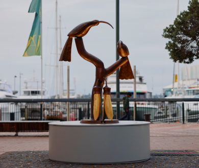 Make for Viaduct Harbour this month, where a striking sculpture by late New Zealand artist & sculptor Paul Dibble is on display
