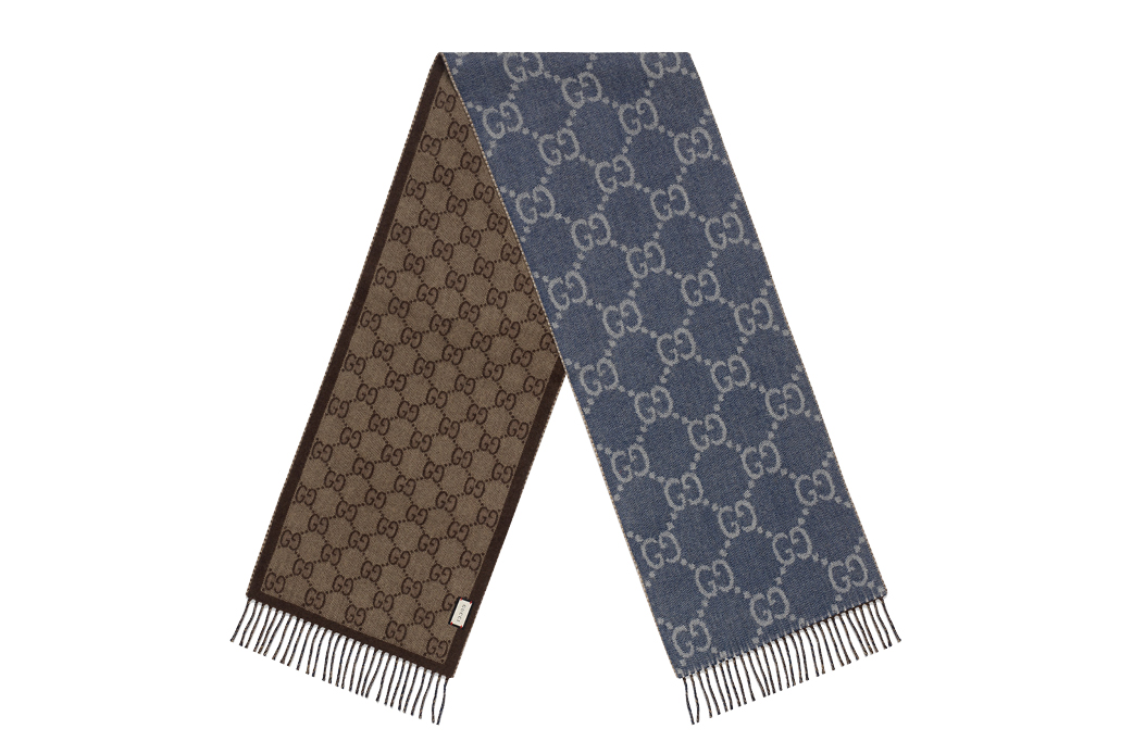 GG Jacquard Knit Scarf with Tassels