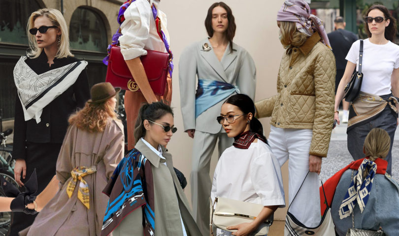 Five chic ways to wear a silk scarf this season