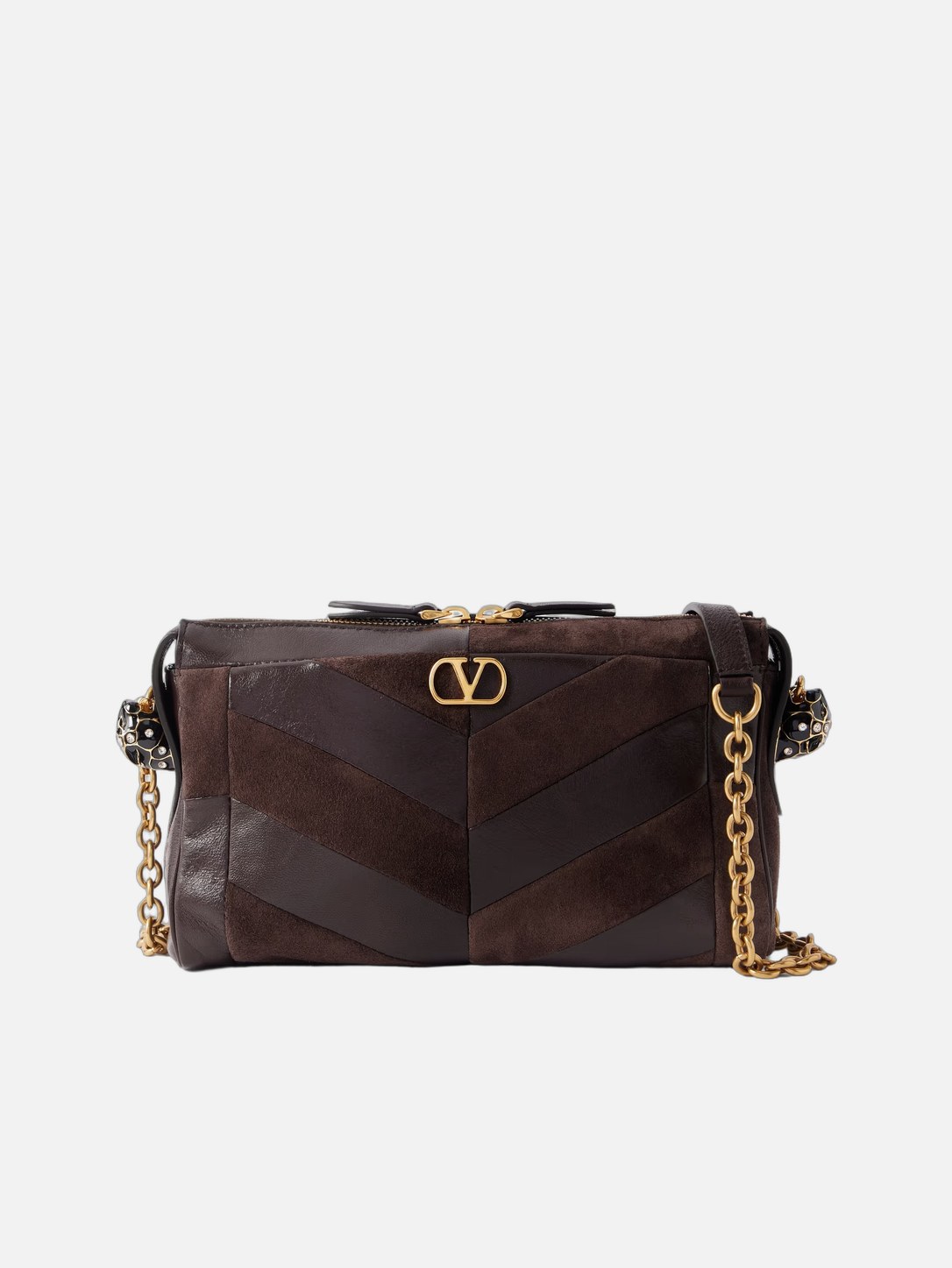 Panthea Small Patchwork Leather And Suede Shoulder Bag