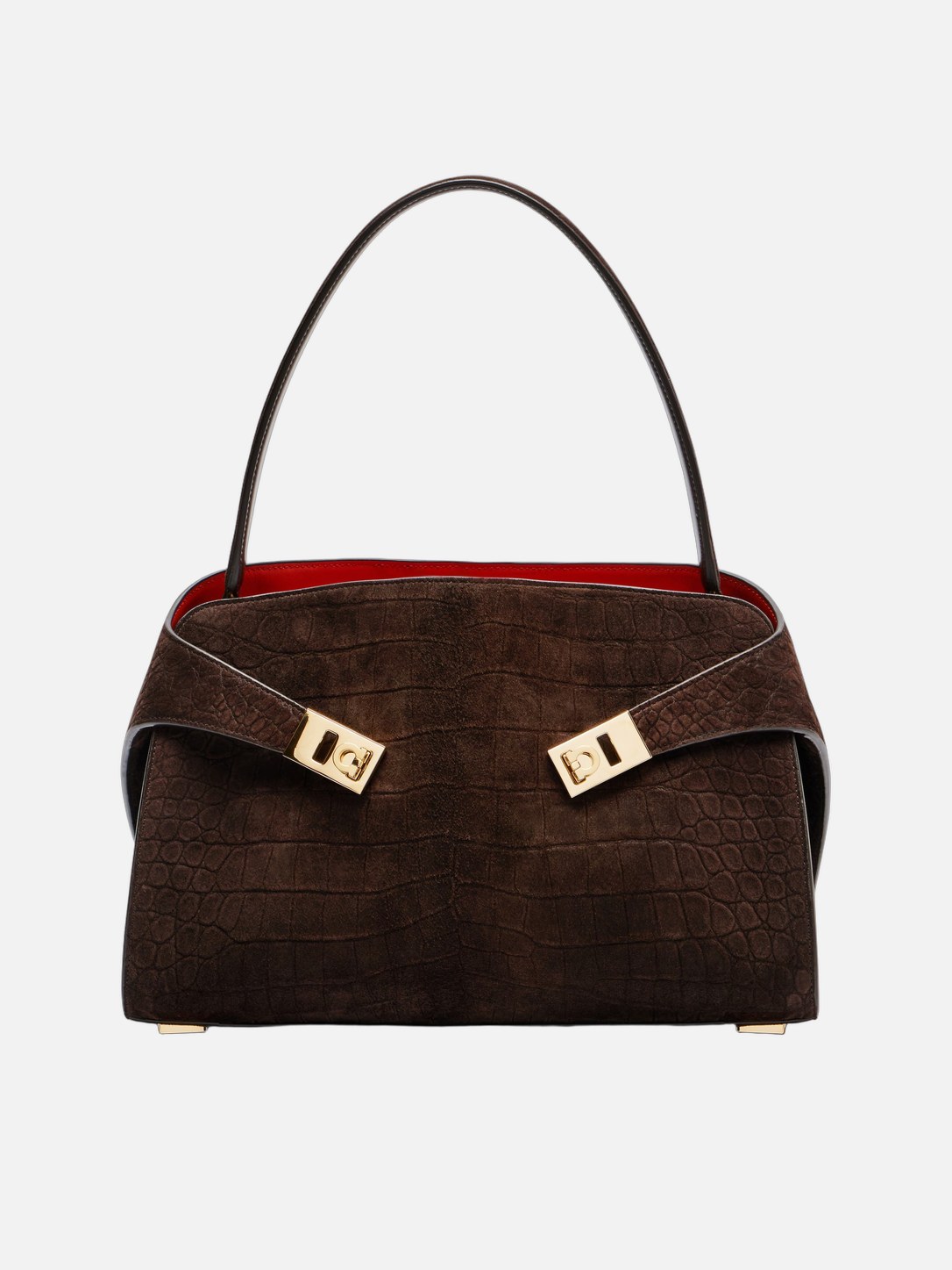 Ferragamo Hug Small Suede Shoulder Bag