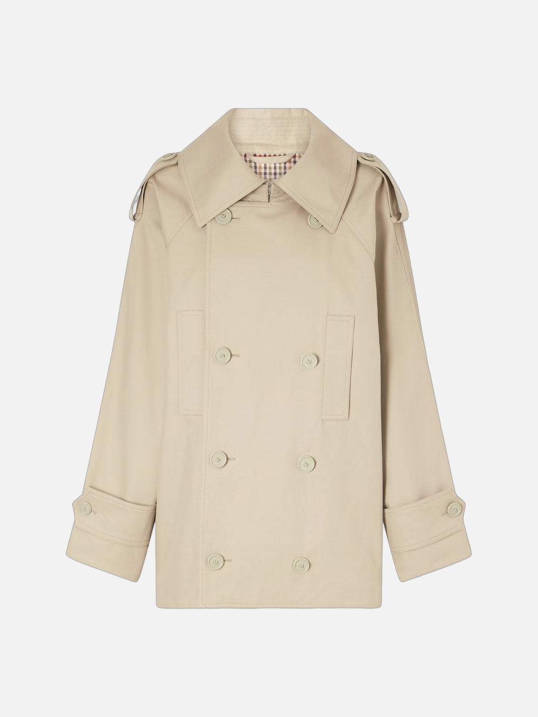 Double Breasted Cotton Gabardine Trench Coat