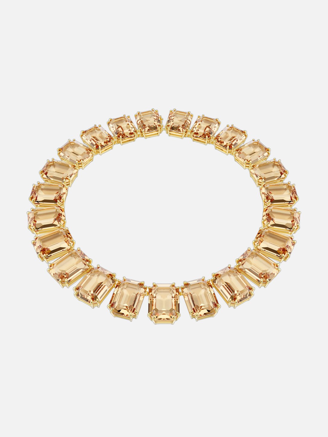 Millenia Necklace Oversized Crystals, Octagon Cut, Gold Tone Plated