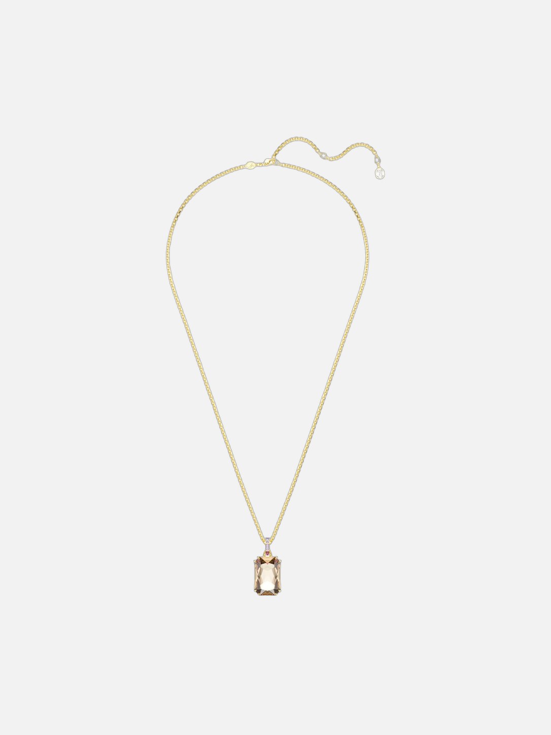 Millenia Pendant Octagon Cut, Caramel, Gold Tone Plated