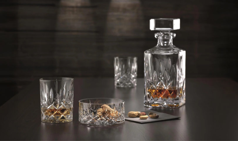 Cut crystal tumblers for the perfect fireside pour