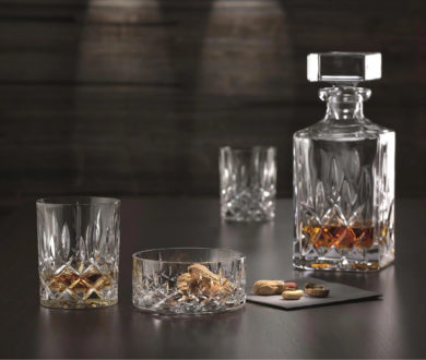 Cut crystal tumblers for the perfect fireside pour